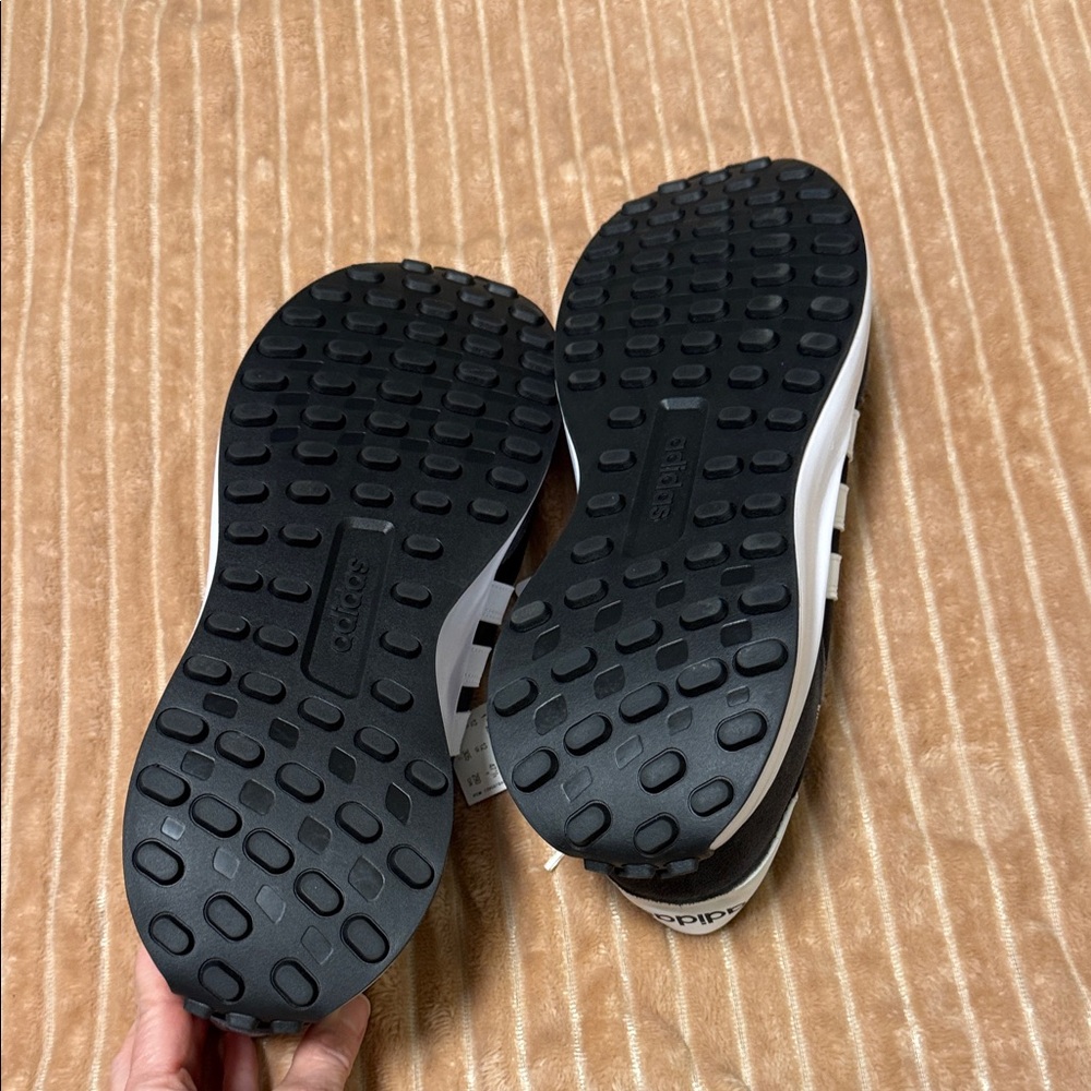 Adidas Men's 12.5 Black and White Running Sneakers - Picture 4 of 4